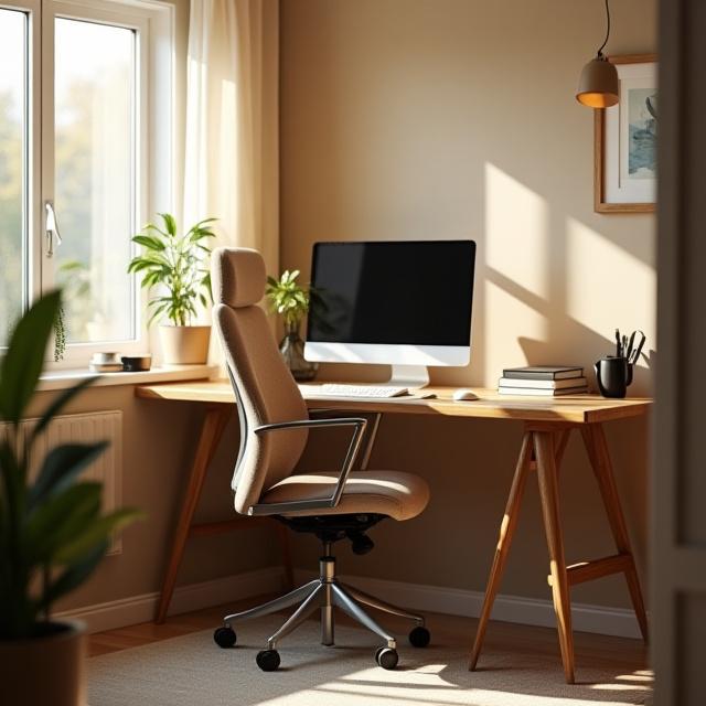 Poste de télétravail ergonomique avec fauteuil adapté